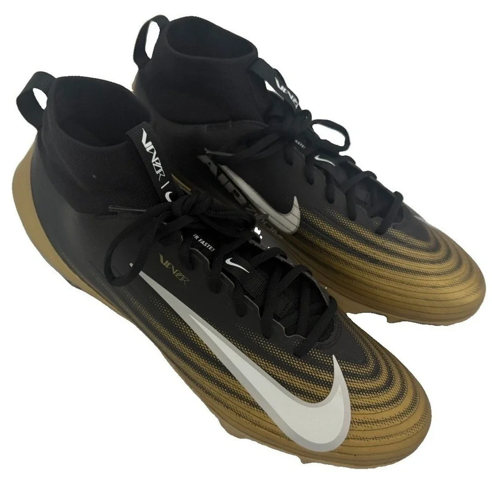 Nike Vapor Pro 1 Men Football Cleats FB3298-301 Black/white Metallic Gold SZ 13